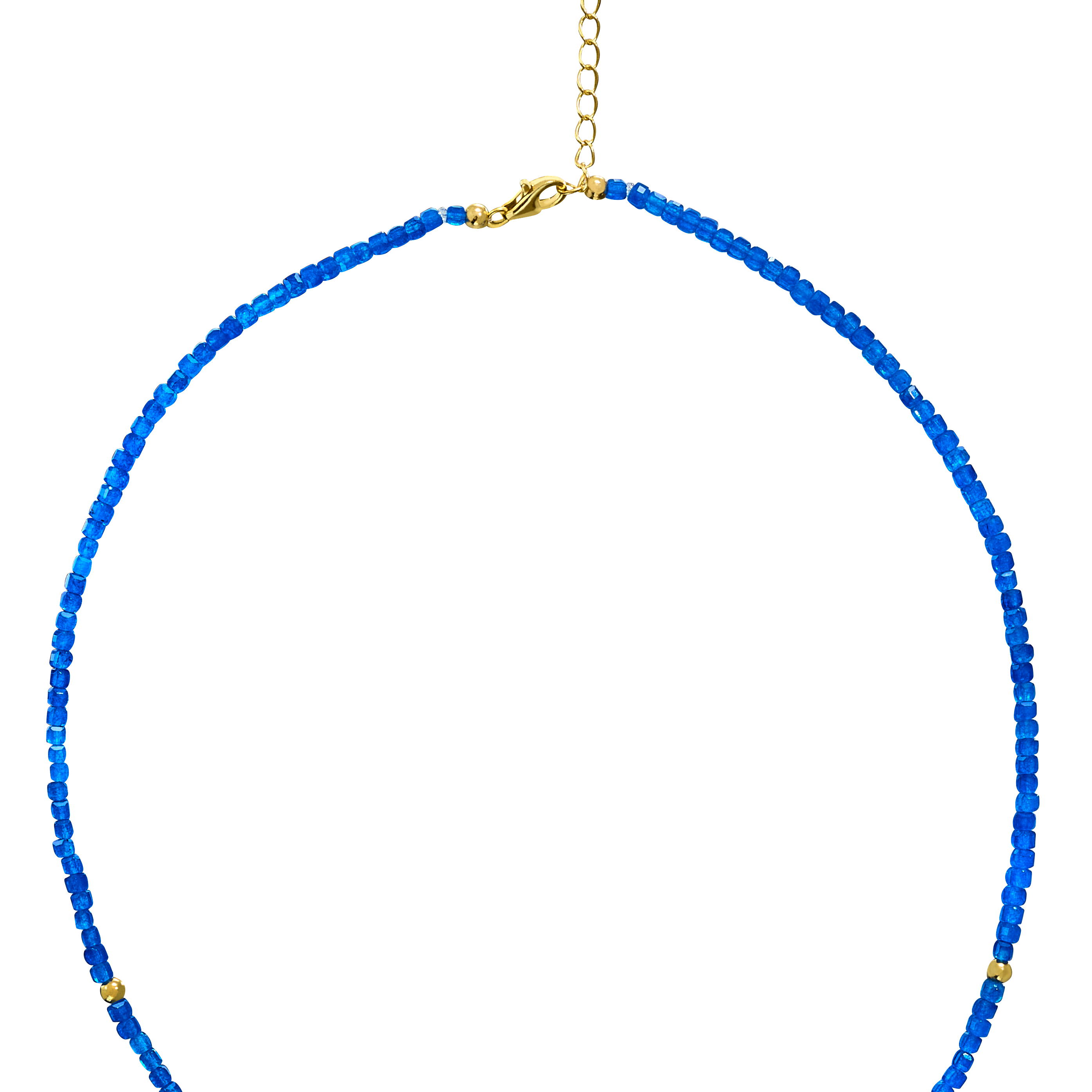 Blue Sapphire Beaded Necklace with Pearls