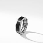 Beveled Band Ring in Grey Titanium with Black Titanium, 8.5mm