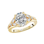 14K Yellow Gold Split Shank Semi-Mount Diamond Engagement Ring