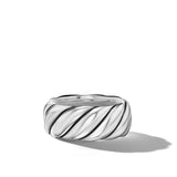 Sculpted Cable Band Ring in Sterling Silver, 9mm