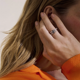 Sterling Silver Spear Single Wrap Ring with Treated Black Sapphire