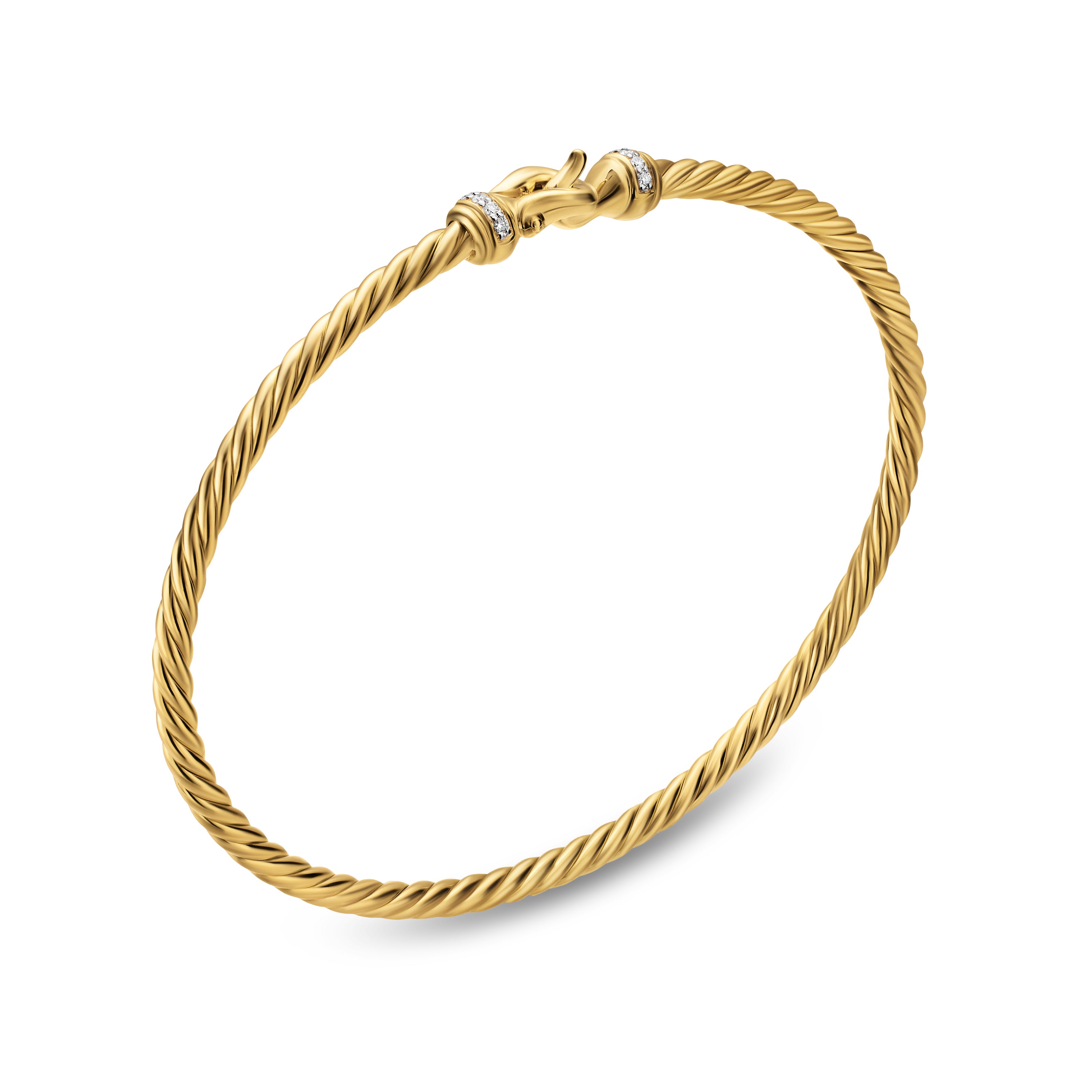 Micro Cablespira® Flex Buckle Bracelet in 18K Yellow Gold with Diamonds, 2.6mm