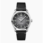 Seamaster Railmaster Steel Grey Dial Leather Strap 38mm
