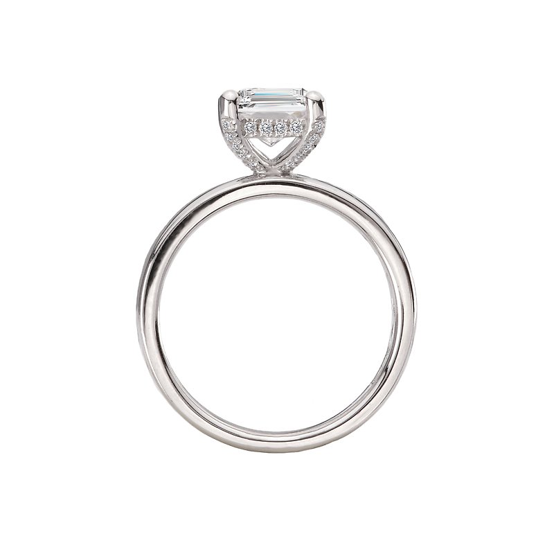 14K White Gold Bold Band Semi-Mount Diamond Engagement Ring