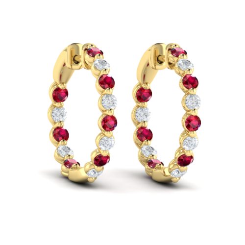 18K Yellow Gold Adella Ruby Earrings