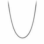 Box Chain Necklace in Darkened Stainless Steel, 4mm