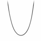 Box Chain Necklace in Darkened Stainless Steel, 4mm