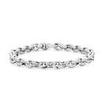 Torqued Faceted Chain Link Bracelet in Sterling Silver, 7mm