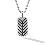 Chevron Tag in Sterling Silver with Tiger's Eye, 27mm