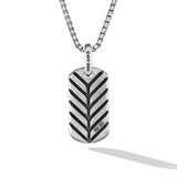 Chevron Tag in Sterling Silver with Tiger's Eye, 27mm
