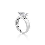 Wide Band Off Center Set Solitaire Engagement Ring - Mounting