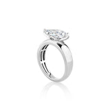 Wide Band Off Center Set Solitaire Engagement Ring - Mounting