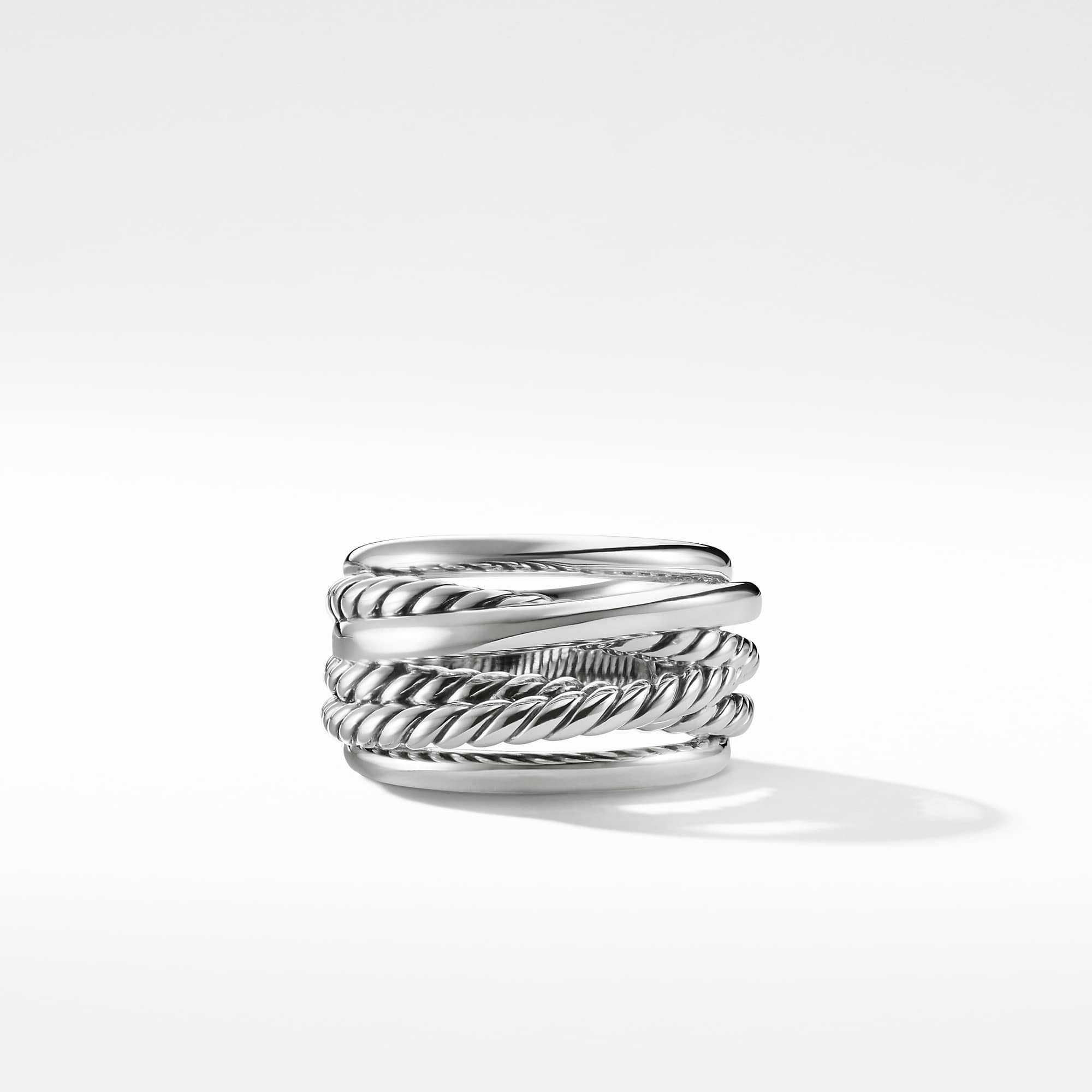 Crossover Ring in Sterling Silver, 14.7mm