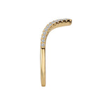 14K Yellow Gold Curved Diamond Wedding Band