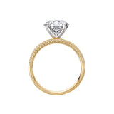 14K Yellow Gold Split Shank Semi-Mount Diamond Engagement Ring