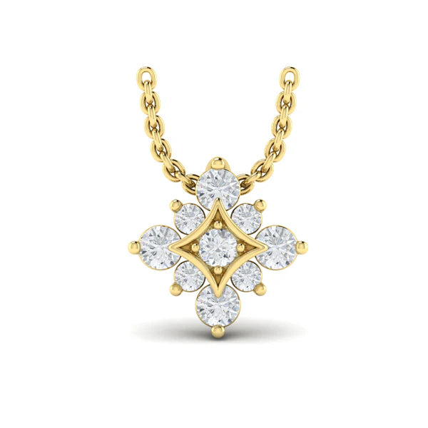 Estrella Floating Diamond Star Pendant Necklace in 18K Yellow Gold