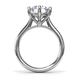 18K White Gold Six Prong Diamond Semi-Mount Engagement Ring