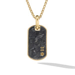 Forged Carbon Tag in 18K Yellow Gold, 34.5mm