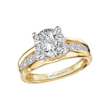 14K Yellow Gold Semi-Mount Diamond Engagement Ring
