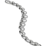 Torqued Faceted Link Bracelet in Sterling Silver with Diamonds, 11.6mm