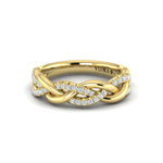 Alternating Diamond Twist Ring in 18K Yellow Gold
