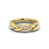Alternating Diamond Twist Ring in 18K Yellow Gold