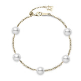 Akoya Cultured Pearl Station Bracelet in 18K Yellow Gold