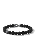Spiritual Beads Bracelet in Sterling Silver with Black Onyx and Pavé Black Diamond Accent, 8mm