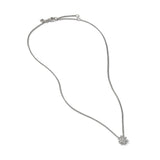 Petite Starburst Pendant Necklace in Sterling Silver with Diamonds, 10.5mm