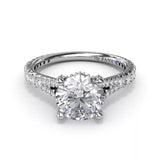 18K White Gold Split Shank Diamond Semi-Mount Engagement Ring