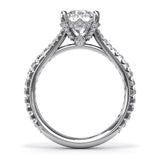 18K White Gold Split Shank Diamond Semi-Mount Engagement Ring