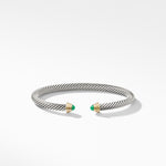 Cable Kids® Bracelet in Sterling Silver with 14K Yellow Gold and Emeralds, 4mm