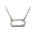 Reina Diamond East-West Open Oval Link Pendant Necklace in 18K White Gold