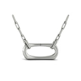 Reina Diamond East-West Open Oval Link Pendant Necklace in 18K White Gold