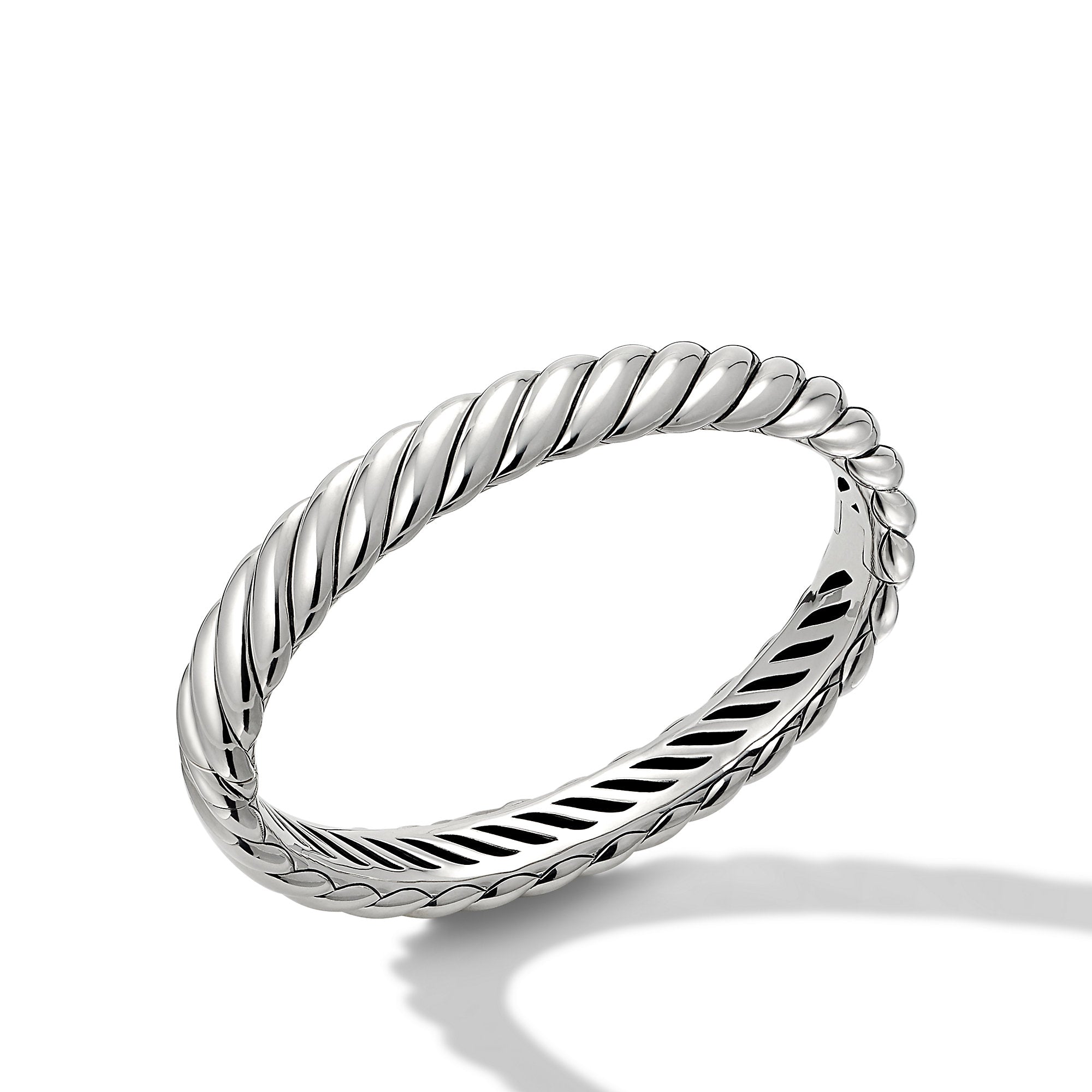 Sculpted Cable Bracelet in Sterling Silver, 10mm