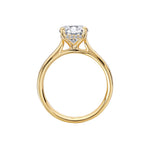 14K Yellow Gold Diamond Hidden Halo Semi-Mount Engagement Ring
