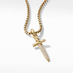 Petrvs® Dagger Amulet in 18K Yellow Gold with Diamonds, 31.5mm