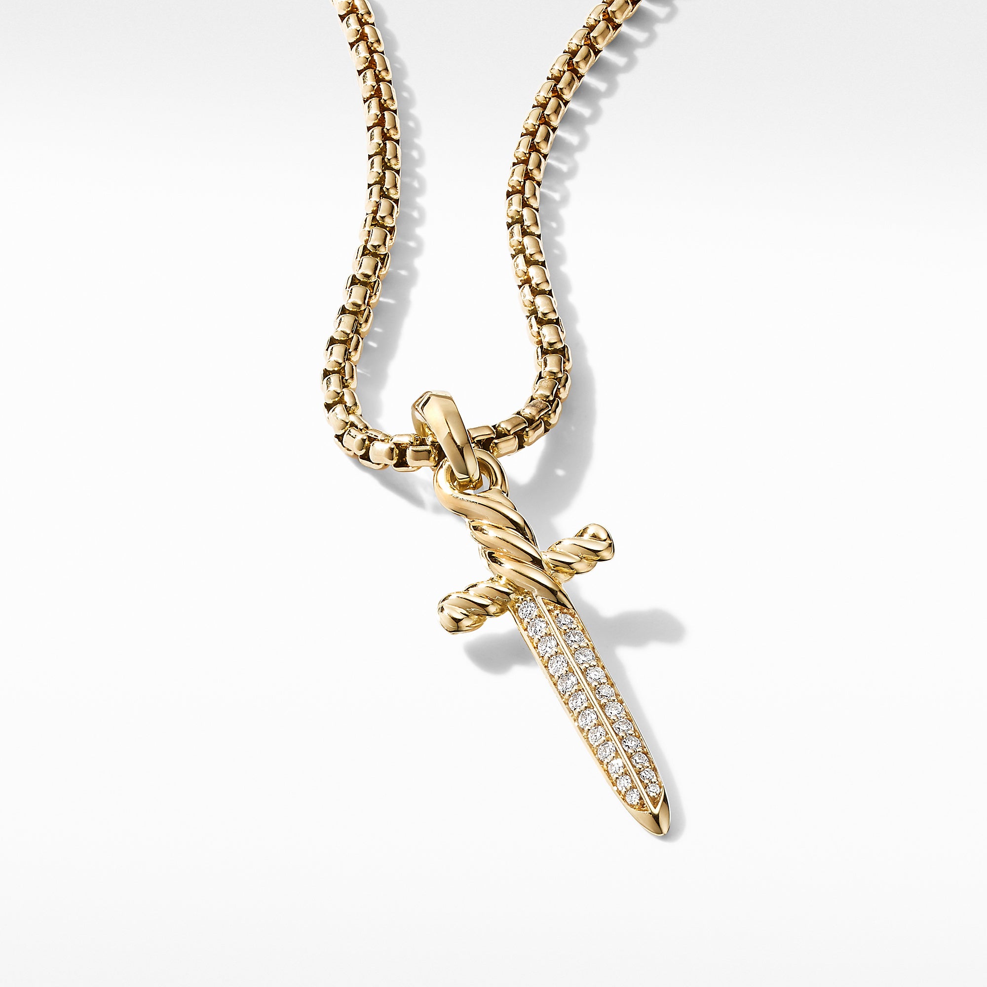Petrvs® Dagger Amulet in 18K Yellow Gold with Diamonds, 31.5mm