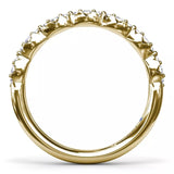 18K Yellow Gold Cluster Marquise Diamond Wedding Band