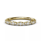 18K Yellow Gold Cluster Marquise Diamond Wedding Band