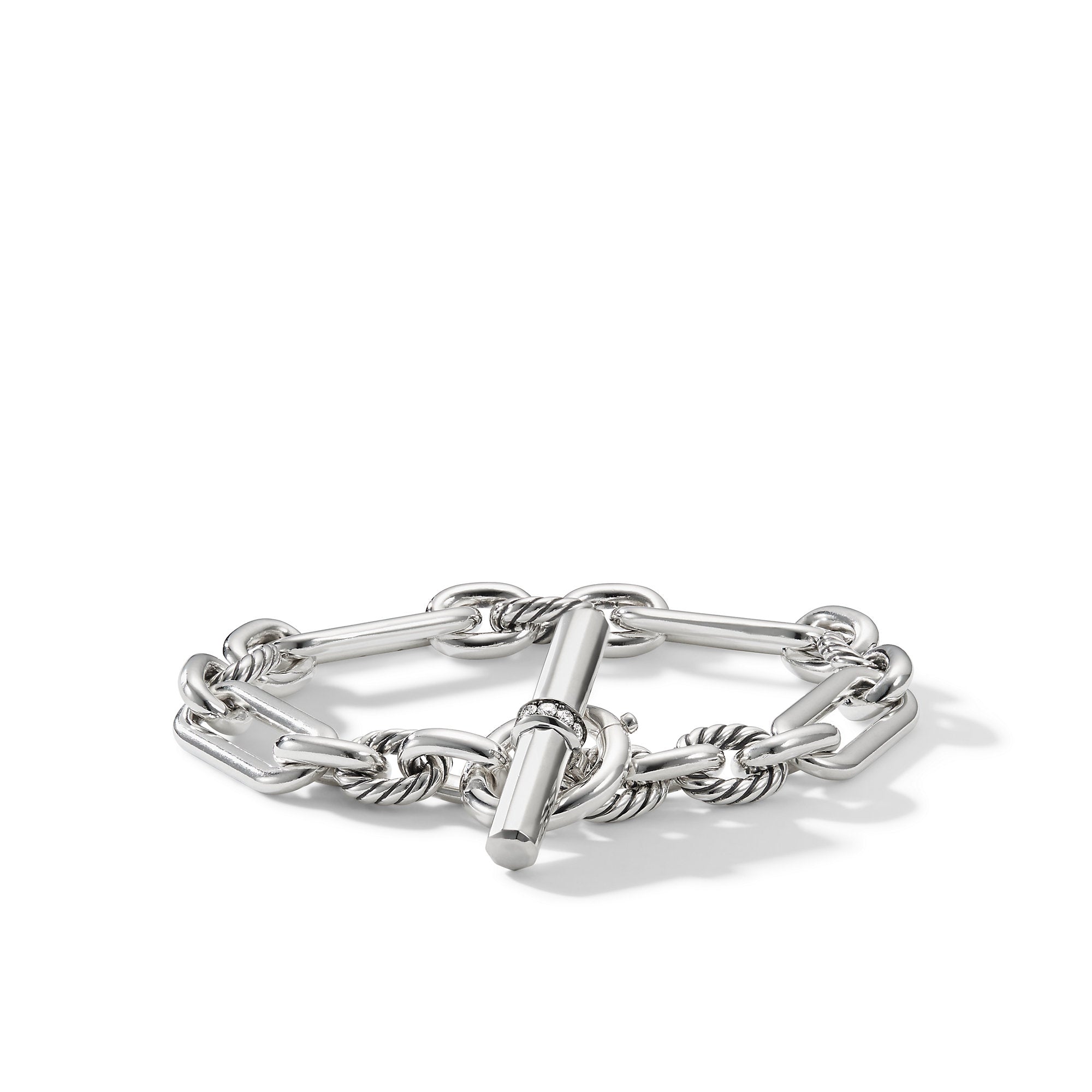 Lexington Chain Bracelet in Sterling Silver with Diamonds, 9.8mm
