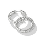 DY Mercer Hoop Earrings in Sterling Silver with Diamonds, 25.4mm