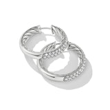 DY Mercer Hoop Earrings in Sterling Silver with Diamonds, 25.4mm