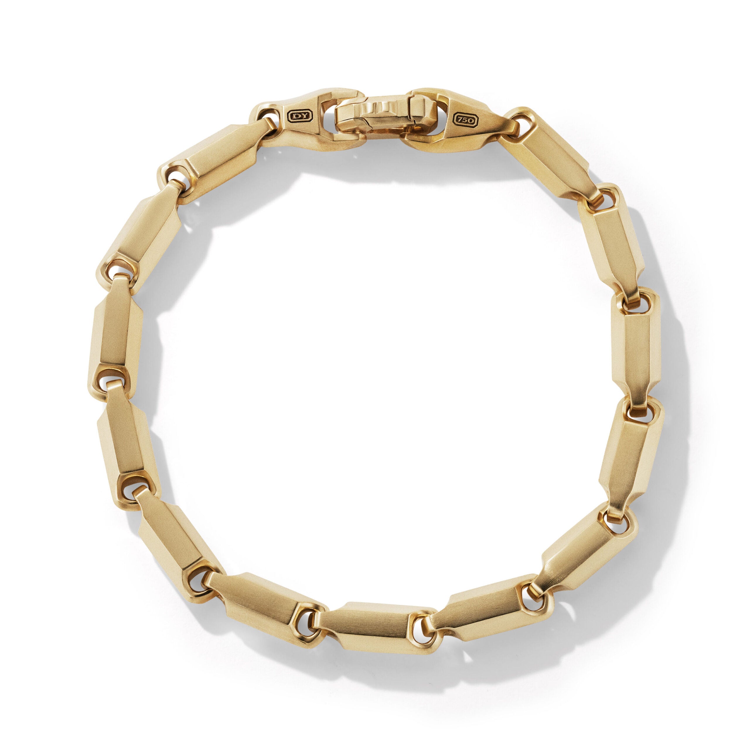 Faceted Link Bracelet in 18K Yellow Gold, 6mm