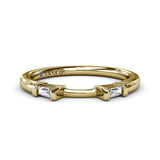 18K Yellow Gold Baguette Diamond Wedding Band