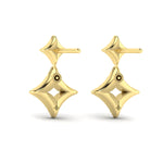 Estrella Diamond Double Vlora Star Open Motif Drop Stud Earrings