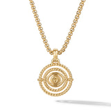 Evil Eye Mobile Amulet in 18K Yellow Gold with Pavé Emeralds and Diamonds