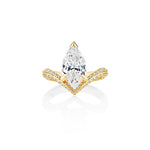 Chevron Double Sided Pave Engagement Ring Semi-Mounting