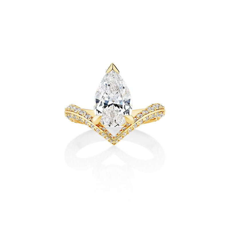 Chevron Double Sided Pave Engagement Ring Semi-Mounting