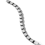 Sculpted Cable Woven Tile Bracelet with Sterling Silver and Black Nylon, 8.5mm